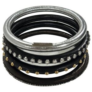 Saint Laurent 4 Piece Studded Out Bangle set | Muti Studded types around Bangles